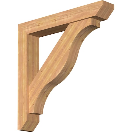 Funston Slat Smooth Bracket W/ Offset Brace, Western Red Cedar, 7 1/2W X 46D X 46H